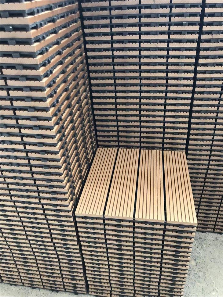 Balkon 300 * 300 * 22mm için DIY Ahşap Plastik Kompozit Fayans